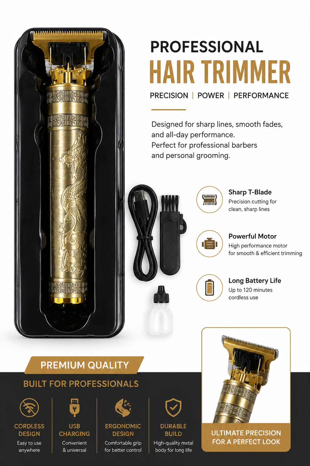 1. 🔥 Vintage T9 Professional Hair Trimmer