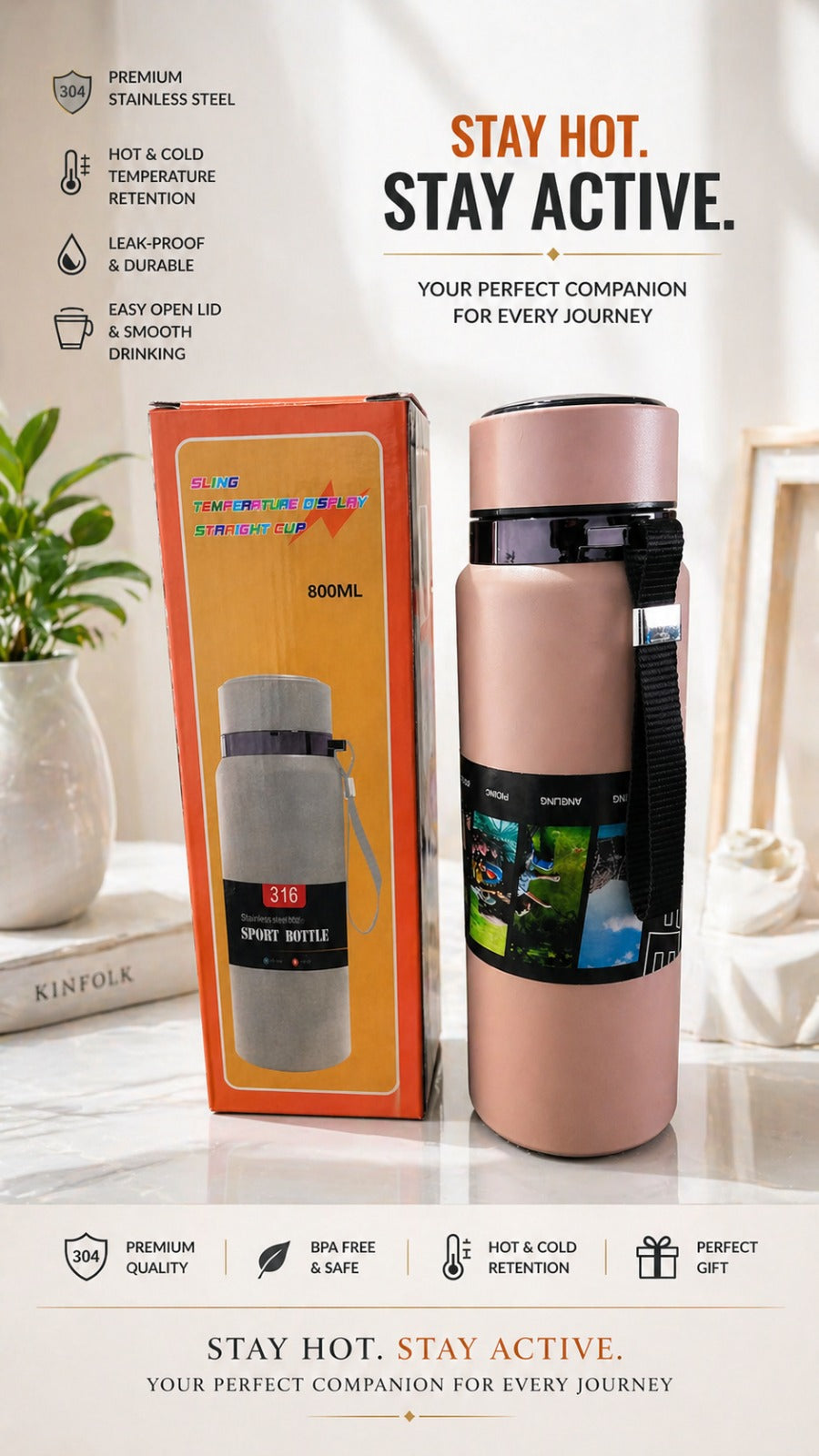 Digital Display Temprature Water Bottle